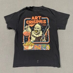 Terrifier Art the Clown Art Crispies Cereal Parody Graphic T-Shirt Mens Medium *